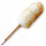 J&A Lambswool Dusters with Solid Wooden Handle, Flexible Head, Anti-Static, Comfortable Grips 17.8 inchs Long Feather Duster for Office, Home and Car