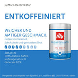 illy Ground Coffee Espresso - 100% Arabica Coffee Ground - Classico Decaf Roast - Notes of Caramel, Toasted Bread & Chocolate - Rich Aromatic Profile
