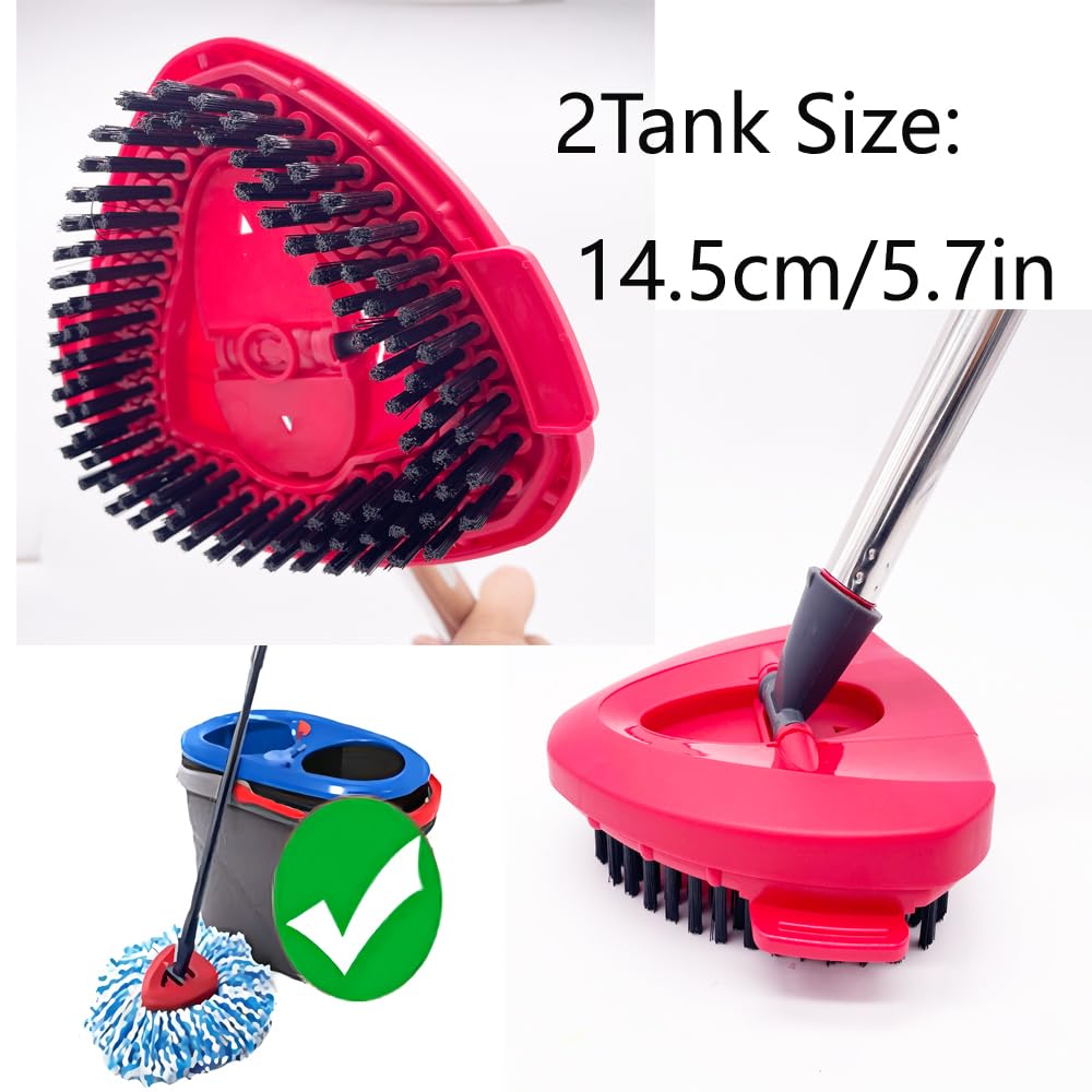 Scrub Brush Head for O Cedar, 2 PC Cedar Spin Mop Scrubber Replace Head 2-Tank, Ocedar Scrubbing Brush Mop, O'cedar Replacement Attachment