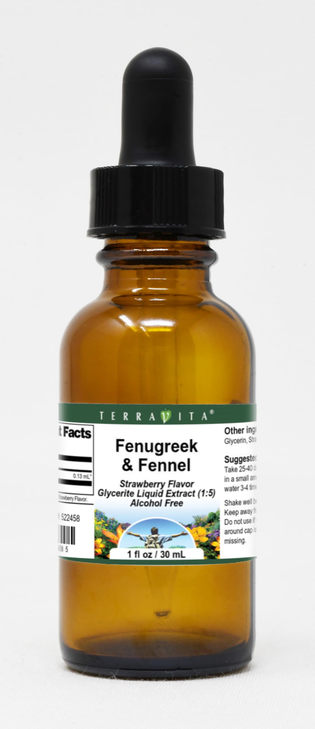 Fenugreek & Fennel Glycerite Liquid Extract (1:5) - Strawberry Flavored (1 oz, ZIN: 522458) - 3 Pack