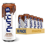 Nurri - 30g Protein Ultra Filtered Milk Shake - Mocha- with Caffeine for Energy, Lactose Free, Low Sugar, 150 Calories, 10 Vitamins and Minerals - 11