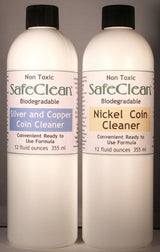 Wonder Oil Products LLC SafeClean Coin Cleaners Ready to Use Solutions for Modern Nickel and Silver/Copper Coins. No dilution needed. 12 fl. ounces