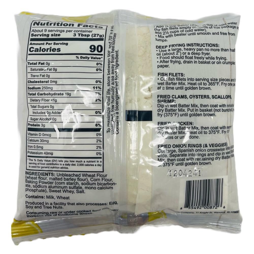 Krisppe All Purpose New England Style Batter Mix for Rhode Island Clam Cakes & Fritters (3 Pack)