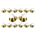 Bees Cake Decorations- Bumble Bee Shaped Edible Hard Sugar Decorations, 12 pcs by R.U.S. Candy Company