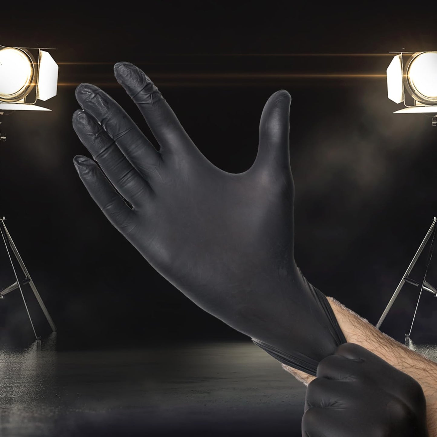 StyleCraft Studio Professional Nitrile Gloves - Latex & Powder-Free, 5.5 Mil Thickness, Heavy-Duty, Textured Grip, 100 Count (Medium)