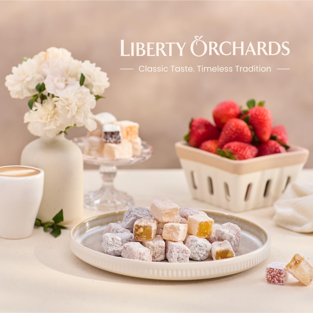 Liberty Orchards, Turkish Delight - Premium Chewy Gourmet Vegan Candy 10 Oz.