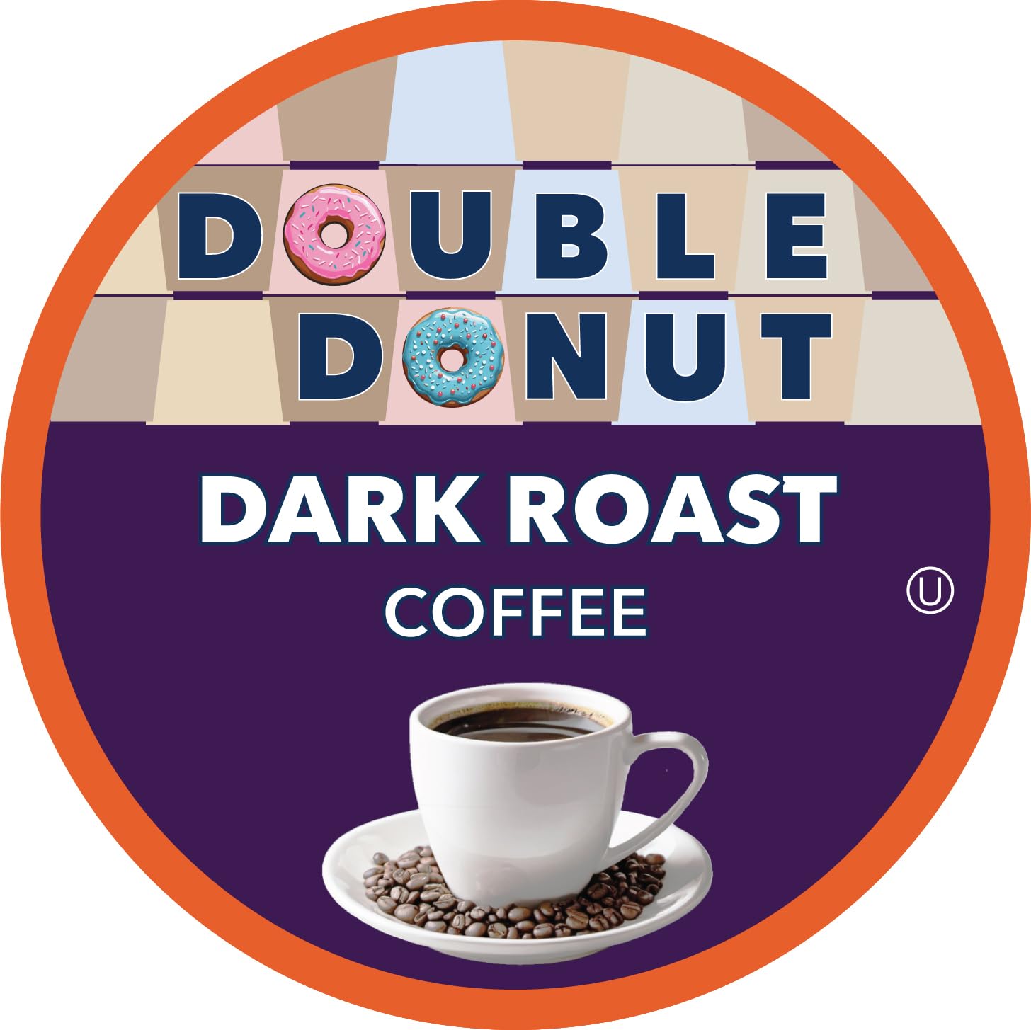 Double Donut Coffee Dark Roast Coffee Pods, Extra Bold Blend Coffee, Single Serve Coffee For Keurig K Cups Machines, Dark Roast Coffee in Recyclable