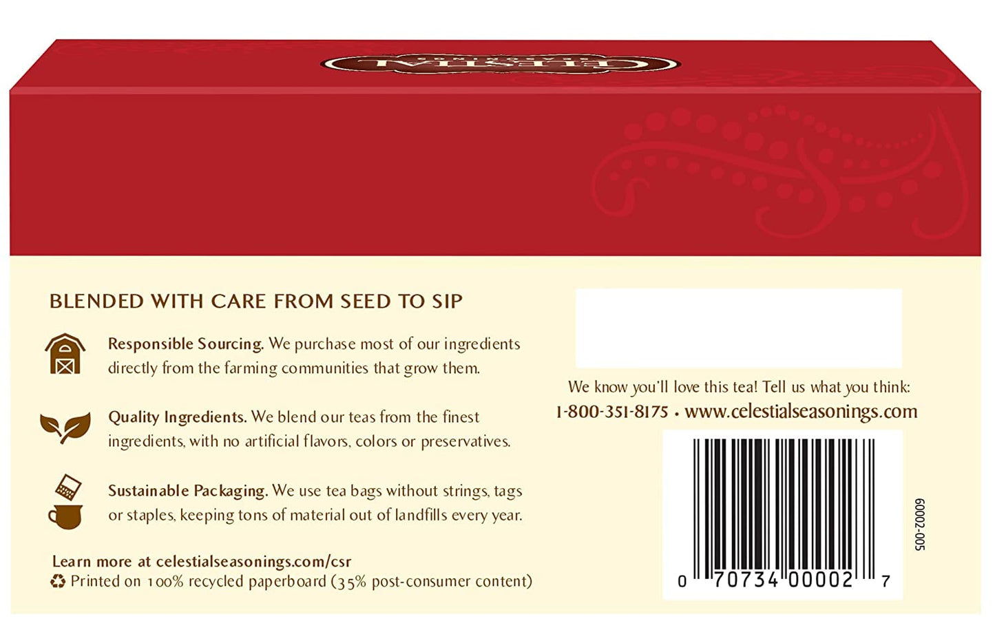 Celestial Seasonings Tea Caffeine Free Herbal Tea, Red Zinger 20 ea (Packs of 3)