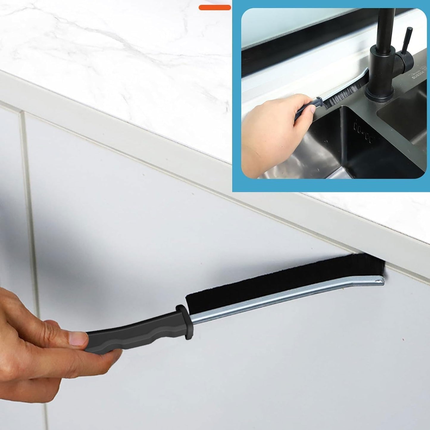 BOLVOA Crevice Cleaning Brush, Multi-Purpose Hard Bristle Brushes for Deep Cleaning Kitchen, Bathroom, Grout, Sink, Cup, Teapot, Bottle, Blender