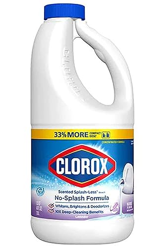 Clorox Splash-Less Bleach, Concentrated Formula, Lavender Scent, 40 Ounce Bottle - Pack of 2 (Package May Vary)