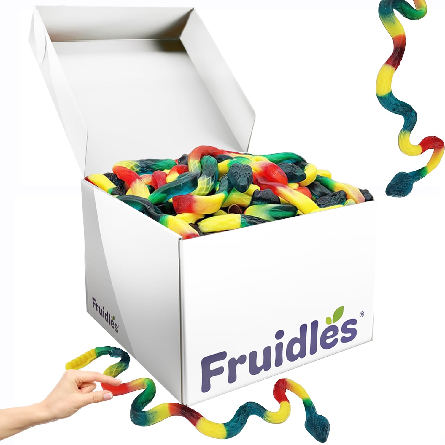 Fruidles 27" Inche Giant Gummy Rattle Snake Candy, Assorted Fruit Flavors, Allergy Friendly, Non-GMO, No Artificial Sweeteners (5 Pounds (Bulk))