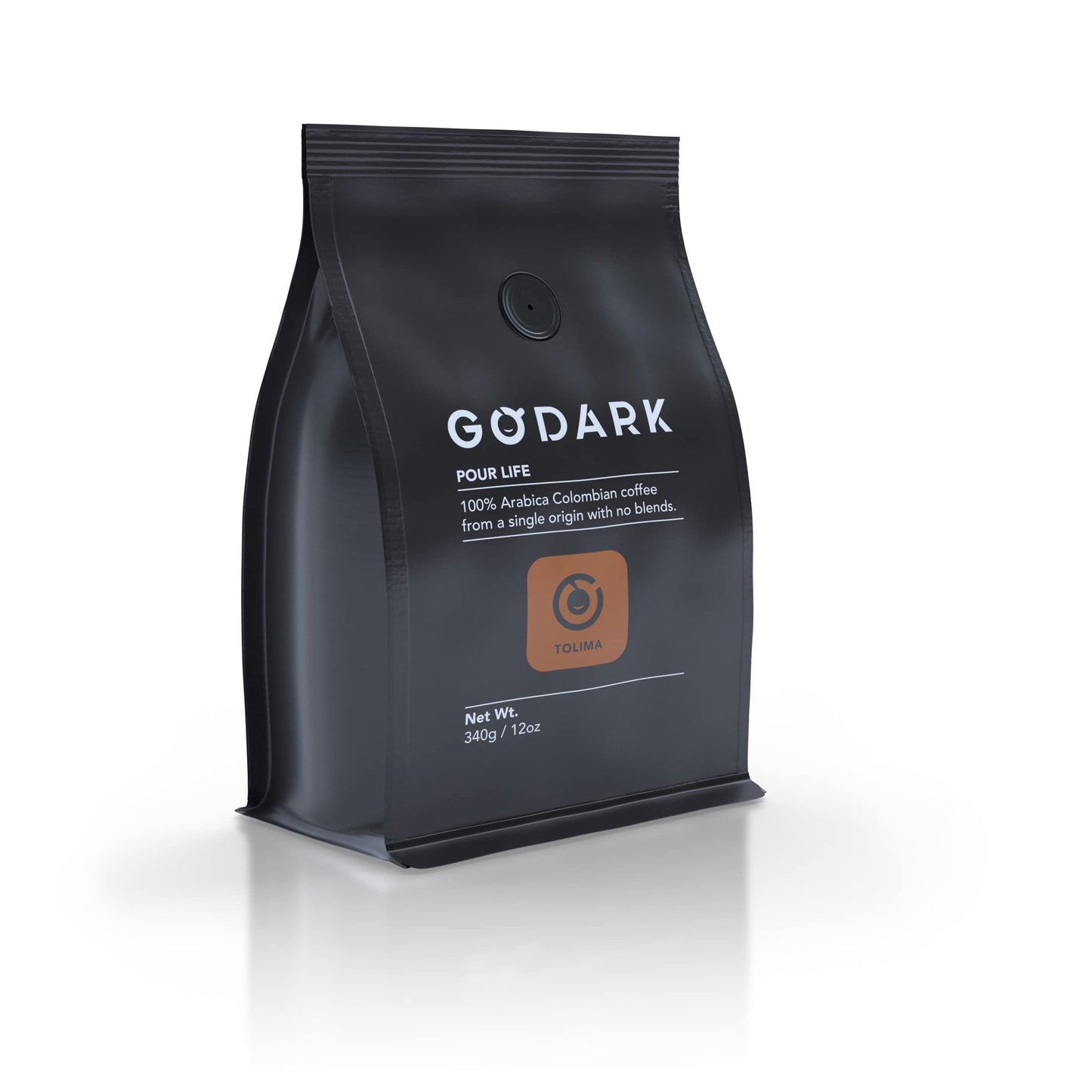 Colombian Organic Caturra Coffee from Tolima Region, San Luis Farm, Medium Roast, 1 Bag, Whole Bean.