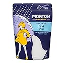Morton Sea Salt Fine Grain, All-Natural Fine Sea Salt, 1 lb Resealable Pouch, Ideal for Cooking, Baking, Blending & Everyday Seasoning