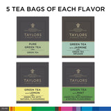 Taylors of Harrogate Assorted Specialty Green Teas Sampler, Variety Gift Box, Individually Wrapped Bags, 20 Count (Pack of 1), Jasmine, Mint, Lemon