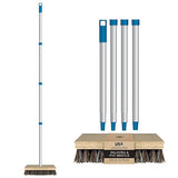 LOLA Deck Scrub Brush, 9" x 3.5" Head w/Palmyra & PVC Bristles for Outdoor Cleaning, Removes Dirt & Grime from Patios, Decks, Grout, 1 CT
