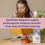 HOTTEA MAMA | Take A Pause | Menopause Support Tea | Green Tea, Ginseng, Sage, Valerian, Raspberry Leaf | 14 Whole Leaf Biodegradable Bags (28 Cups)