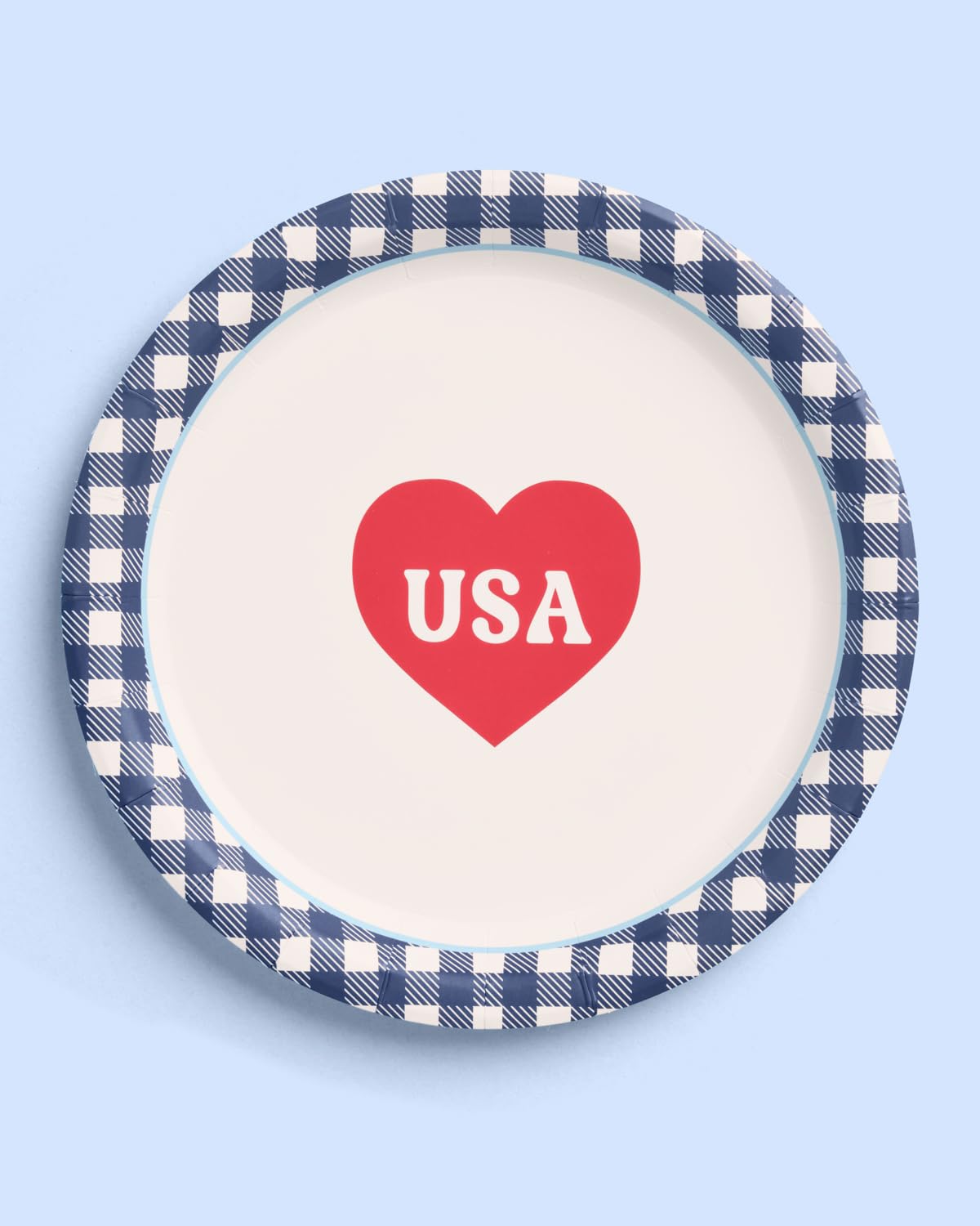 xo, Fetti All American USA Paper Plates | 24 pcs, 9" | 4th of July Tableware, Southern Bachelorette Decorations, Patriotic Dinner Party Setting
