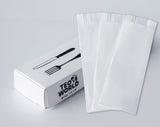 100 Pack 100% White Kraft Paper Bags, 2.75 x 10 inches White Plain Bag Kitchen Cutlery Utensils Holder (Box of 100 pcs)