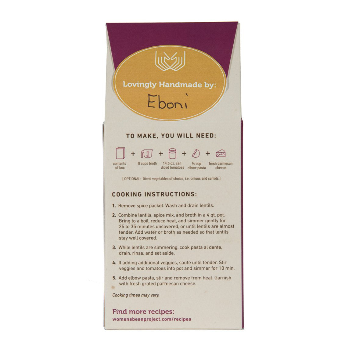 Women’s Bean Project Gift Bundle with 10 Bean, Lentil Soup Mix and Cornbread, 3 Items
