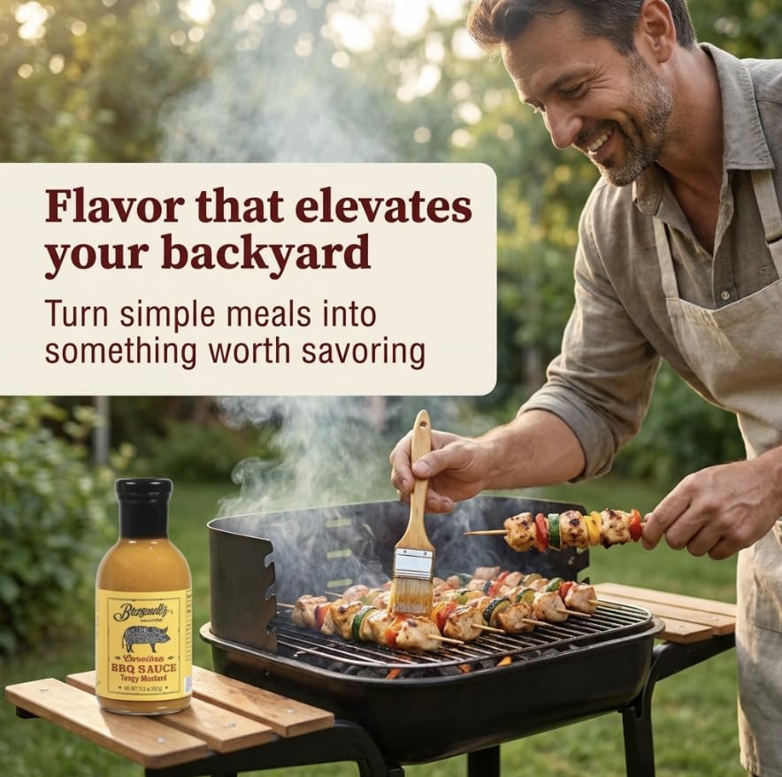Braswell’s Gourmet Tangy Mustard BBQ Sauce - Small-Batch, Renowned Specialty, Made in USA, Since 1946 (13.5oz)