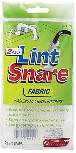 O'Malley Lot of 12 Lint Snare Fabric Washing Machine Traps with Ties Clamps (6 Packs of 2)