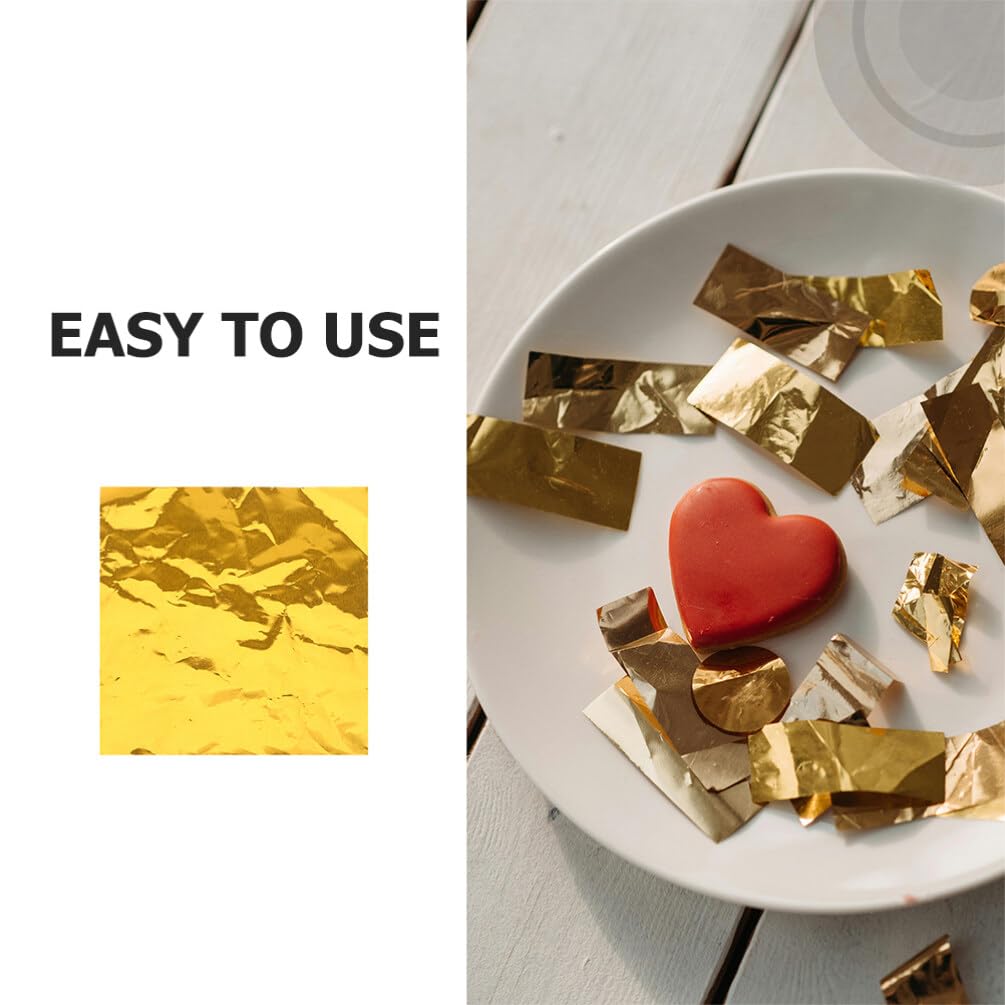 HOLIDYOYO 200pcs Square Foil Candy Wrappers Elegant Gold Wrapping Paper for Chocolates Square Sweets Paper Candies Packaging