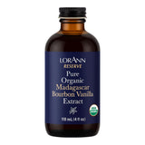 LorAnn Oils Reserve Pure Organic Madagascar Bourbon Vanilla Extract - Real, Organic Vanilla Extract for Baking, Pure Flavor & Bourbon, 4 Ounce
