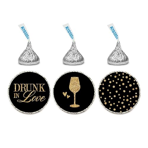 Andaz Press Chocolate Drop Labels Trio, Wedding Bridal Shower, Drunk in Love, 216-Pack