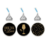 Andaz Press Chocolate Drop Labels Trio, Wedding Bridal Shower, Drunk in Love, 216-Pack