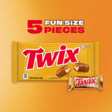 TWIX Fun Size Milk Chocolate Caramel and Cookie Chocolate Bars Fathers Day Candy Multipack Gift, 5 Count, 2.65 Oz Pack