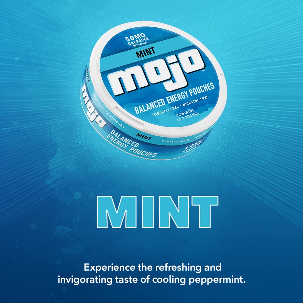 Mojo™ Balanced Energy Pouches | Healthier Energy Drink Alternative |Zero Sugar & Calorie-Free with Ginseng, Yerba Mate, B-Vitamins, and Amino Acids |