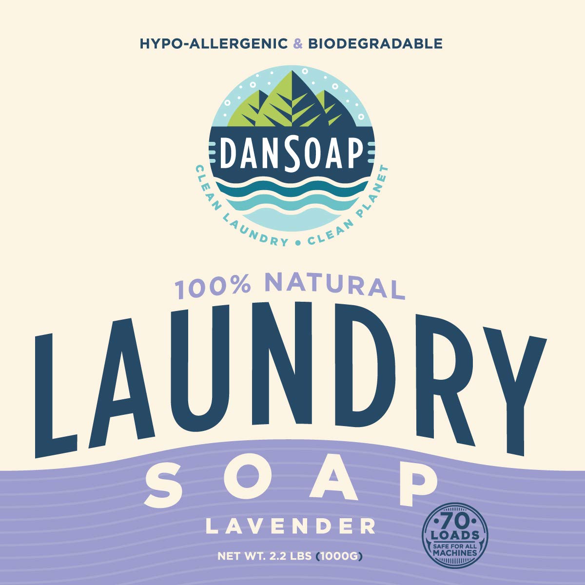 DanSoap Powdered Laundry Soap | All Natural, Zero Waste | Lavender (70 Washes)