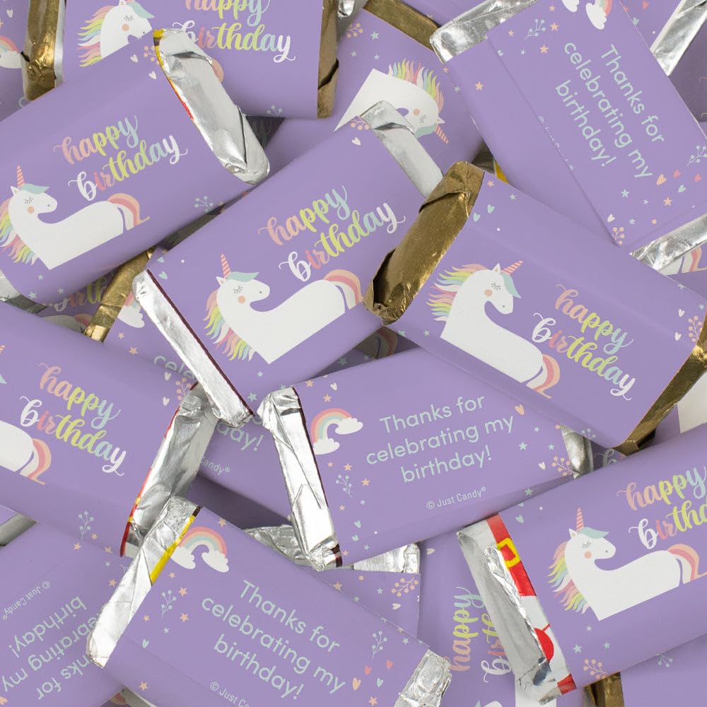 68 Pcs Unicorn Birthday Assorted Hershey's Chocolate Miniatures 1.25lb Bag