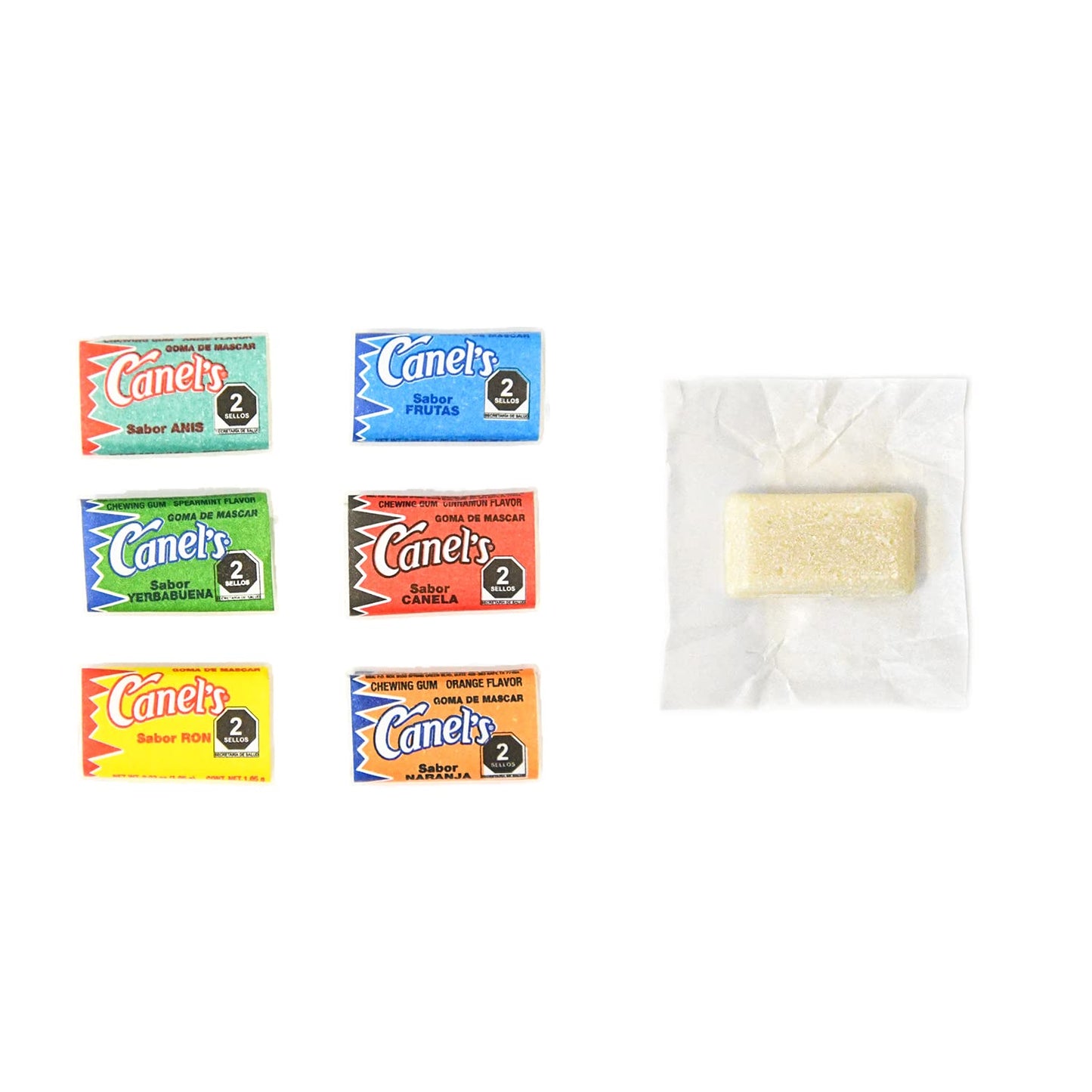 Canel's Miniature Goma de Mascar Assorted Flavor Mexican Chewing Gum (2 x 3.8 oz. Bags)