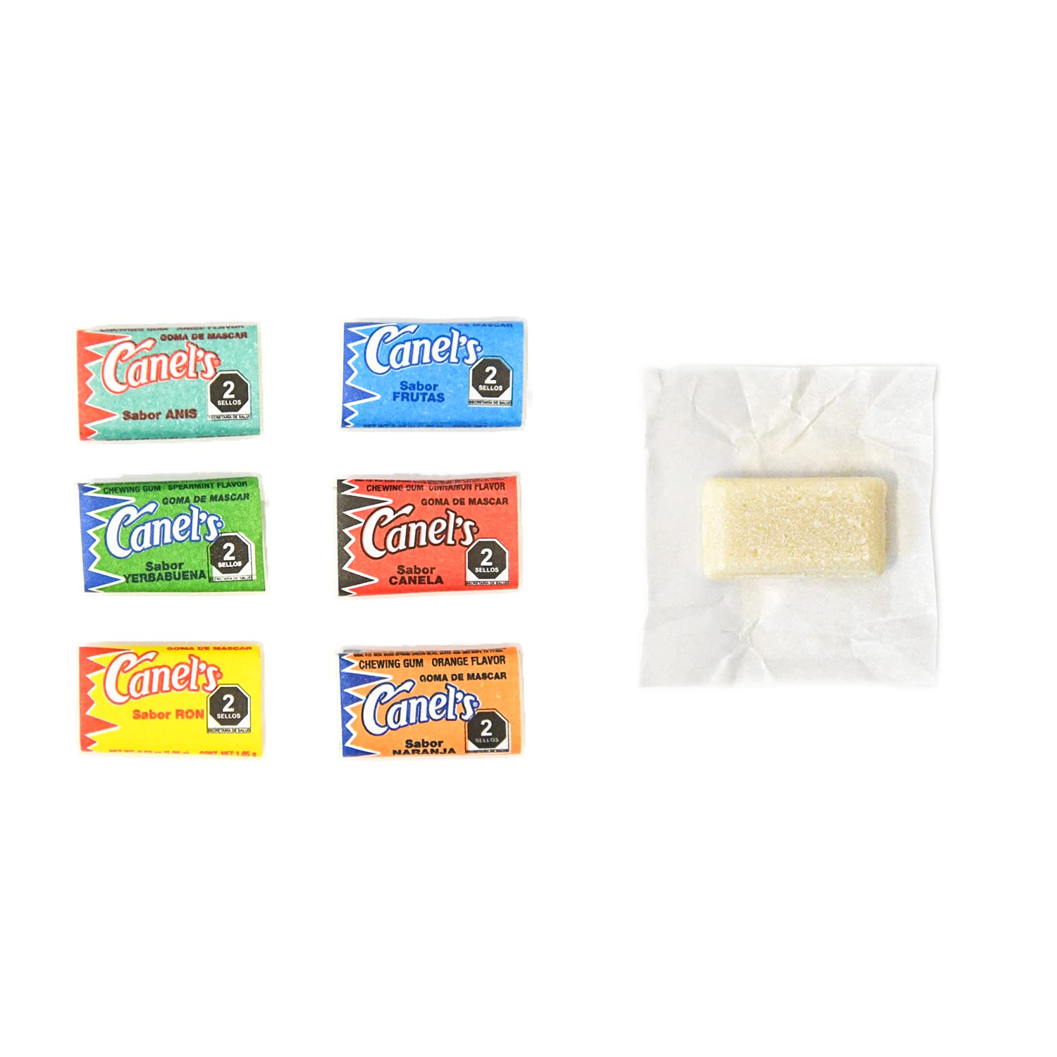 Canel's Miniature Goma de Mascar Assorted Flavor Mexican Chewing Gum (2 x 3.8 oz. Bags)