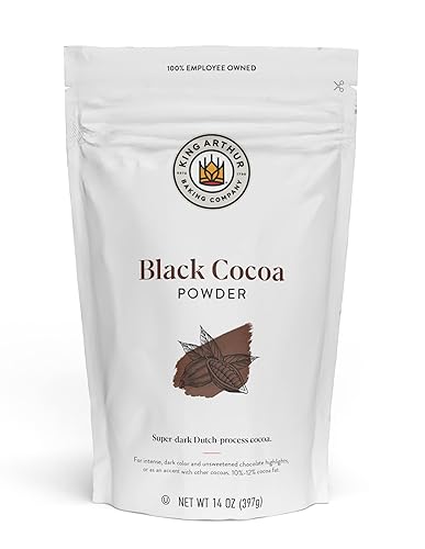 King Arthur Black Cocoa: Dutch Processed Cocoa Powder for Baking - Intense Dark Chocolate Flavor, Unsweetened, Perfect for Cakes, Cookies & Frosting - 14 oz Resealable Bag