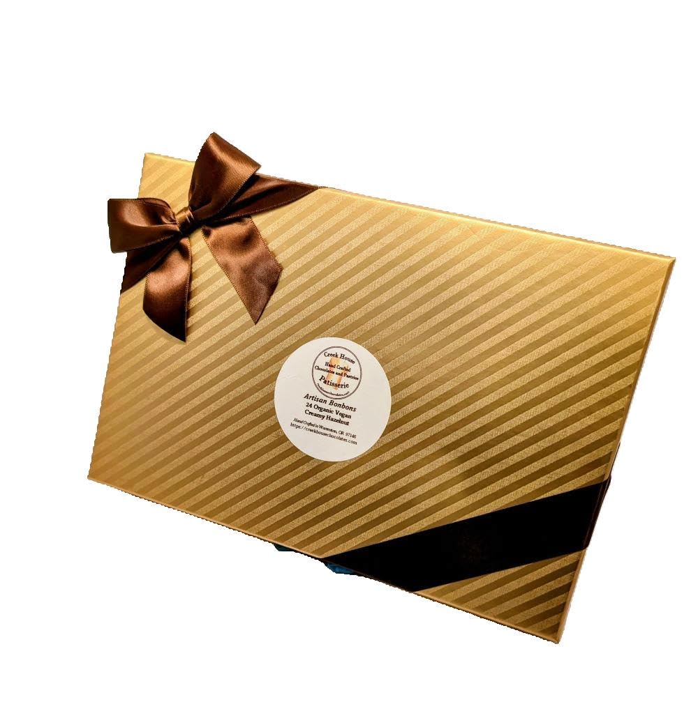 Creek House Chocolates Organic Vegan Bonbons, Hazelnut, 24 Count