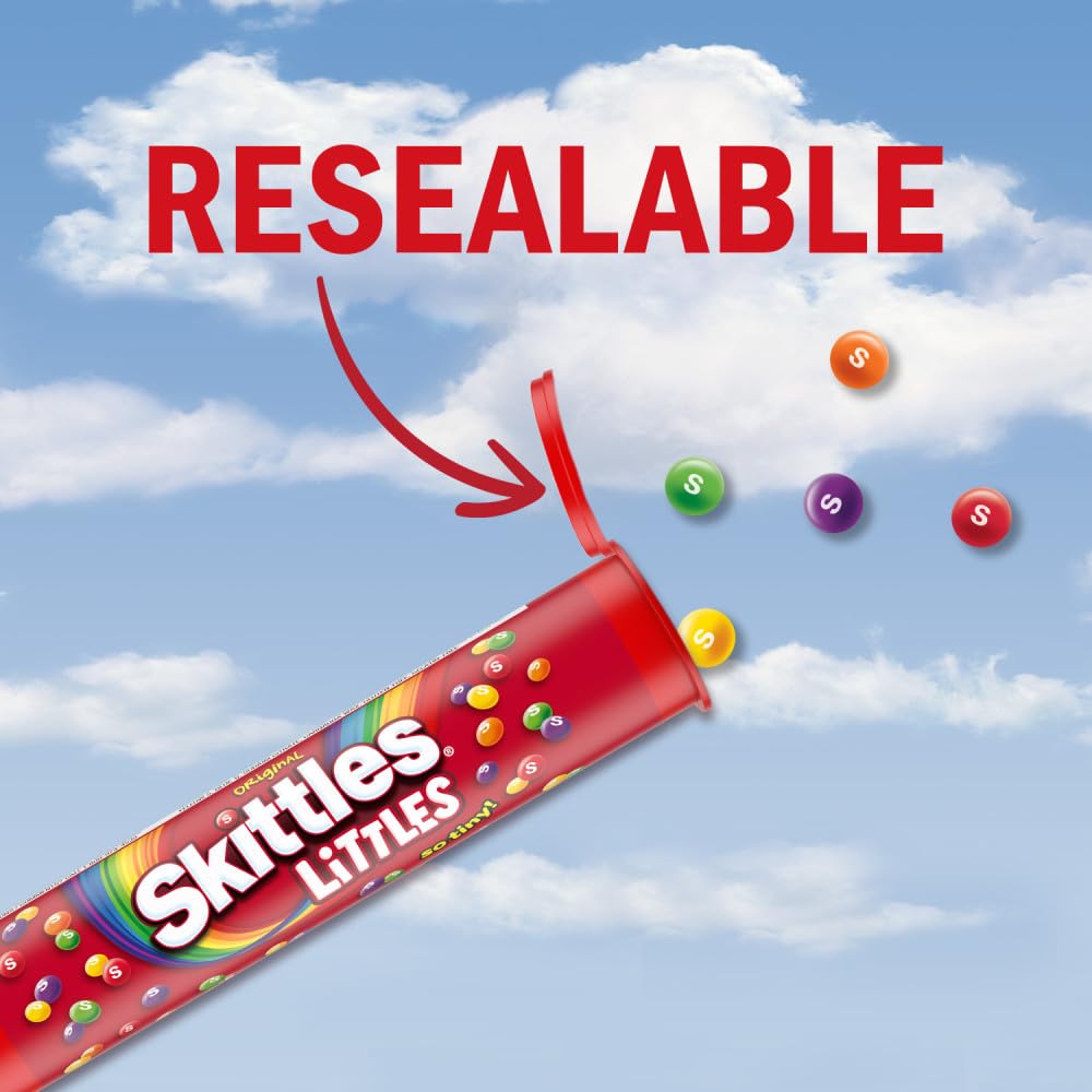 SKITTLES Original Littles Chewy Candy, Share Size, 1.9 oz Tube (Pack of 24)