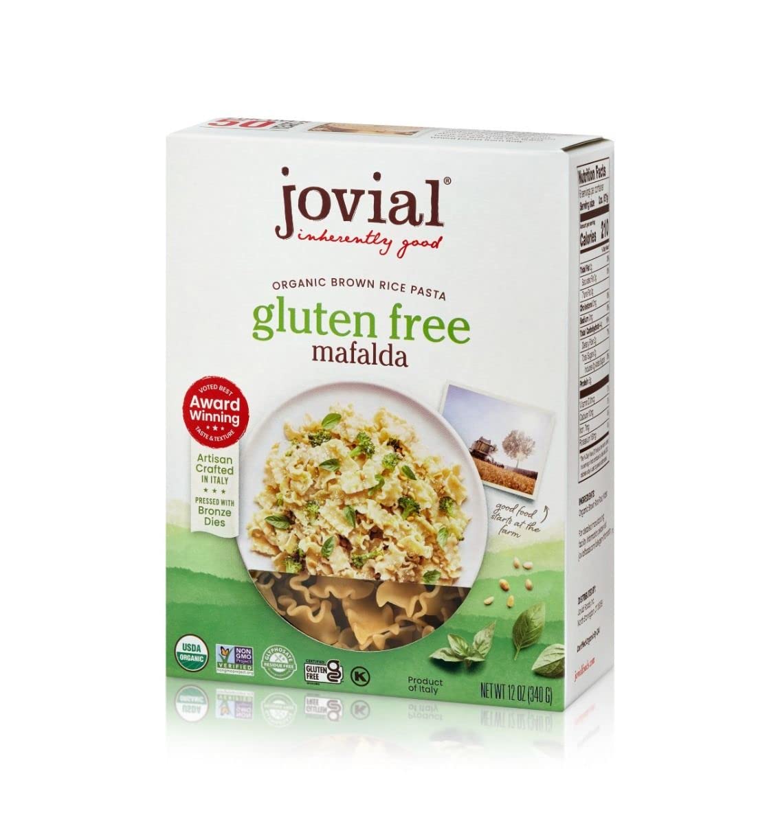 Jovial 100% Organic Gluten Free Brown Rice Mafalda - Mafalda Pasta Noodles, Healthy Pasta, Whole Grain Pasta, Organic Pasta, Gluten Free, Dairy Free