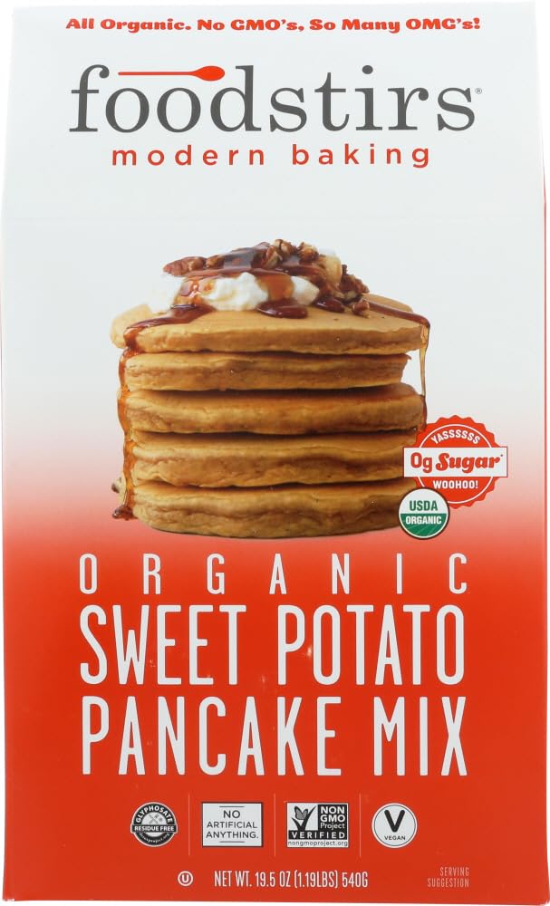FOODSTIRS Organic Sweet Potato Pancake Mix, 19.5 OZ