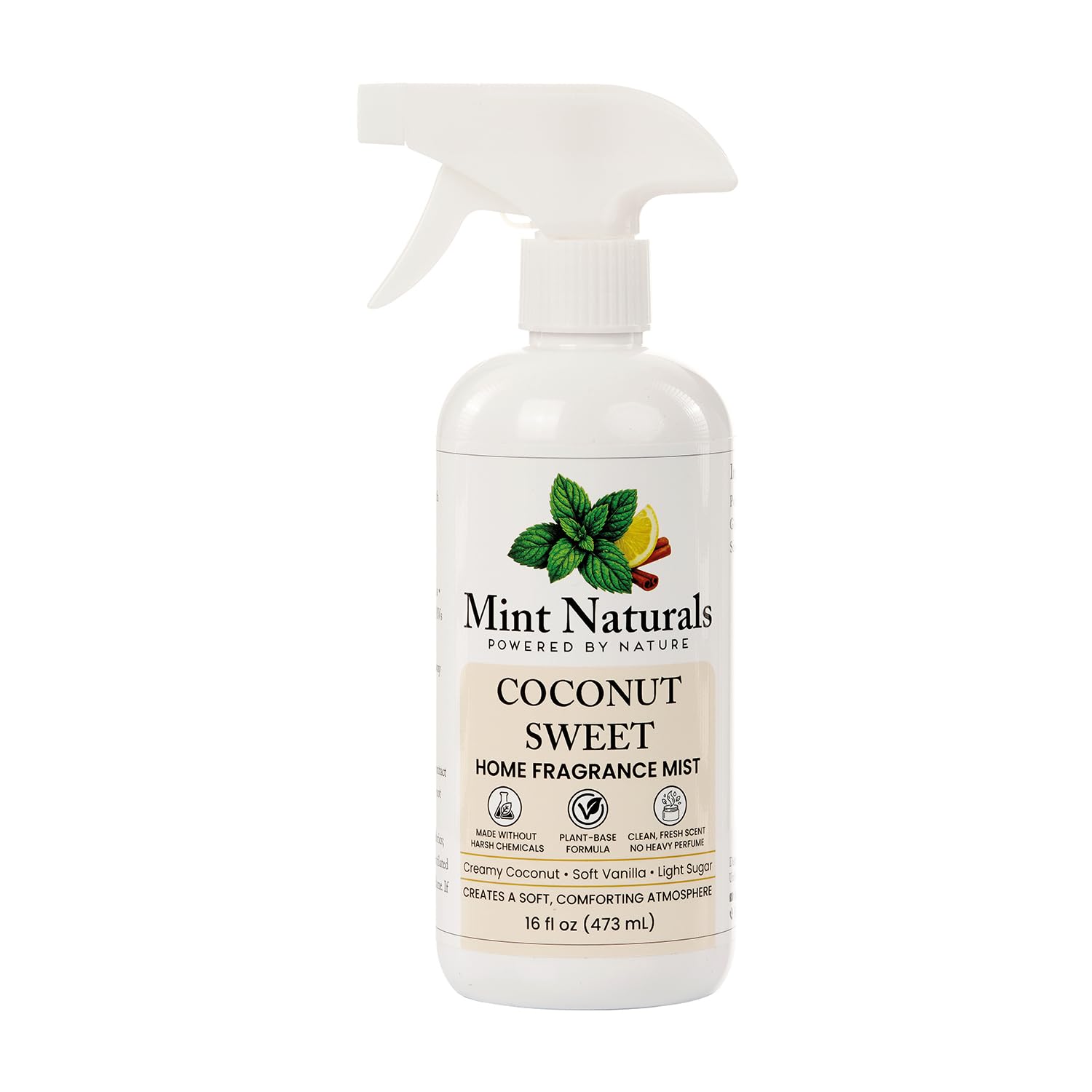 Natural Sweet Coconut Room Spray & Odor Eliminator - Creamy Coconut Vanilla Fragrance Mist That Helps Refresh Indoor Air, 16 oz - Made in USA by Mint