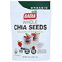 Badia Organic Whole Chia Seeds, 9 oz - Rich in Fiber, Protein, and Omega-3 - Perfect for Smoothies, Baking, Yogurt & Healthy Recipes