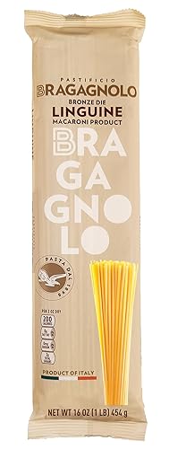 Pastificio Bragagnolo, Linguine 811 Bronze-Drawn, 100% Italian Pasta, Made with Durum Wheat Semolina Flour, Non GMO (1 Pound Bag) - Consistently al