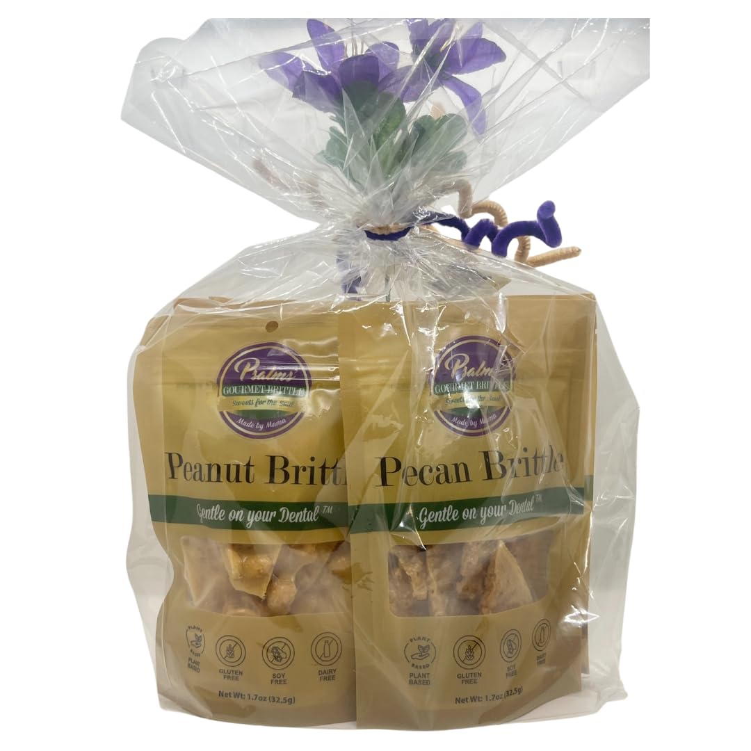 Psalms Brittle Fabulous Five Bundle | Pecan, Peanut and Mixed Nuts Brittle | Gluten Free, Light and Crispy, Teeth Friendly, Homemade Brittle