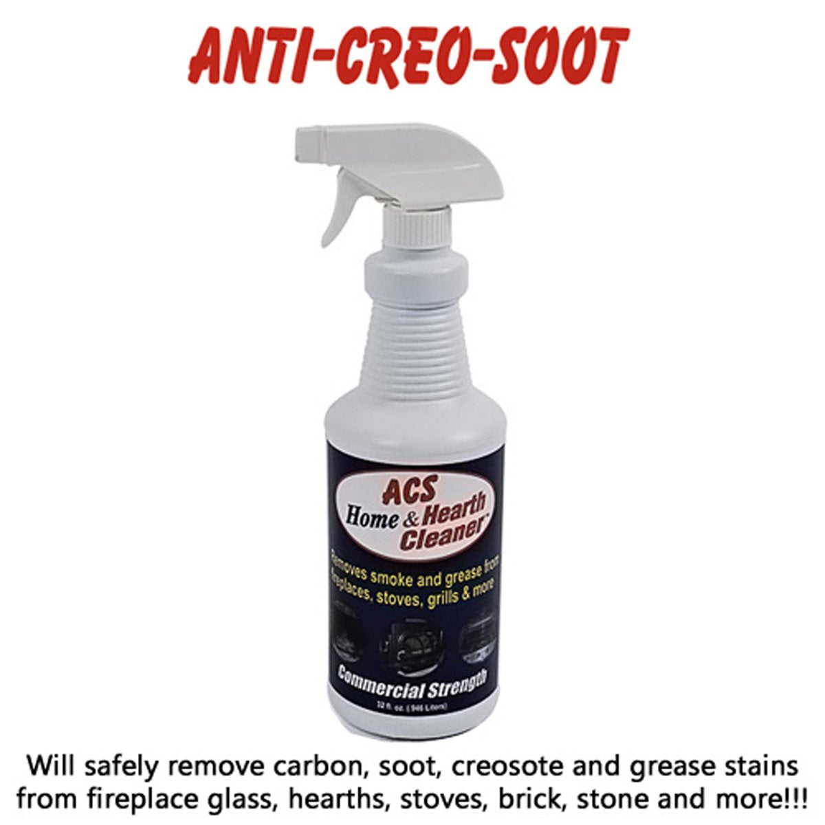 ACS Home & Hearth Cleaner - Biodegradable Citrus Spray for Glass, Grill, Stove - 22 Fl Oz