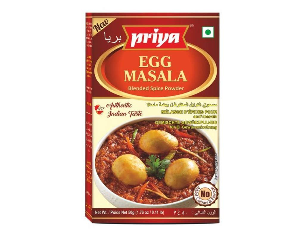 Priya Egg Masala ( Blended spice Powder) Vegetarian ( 3 packet each 50 gram )