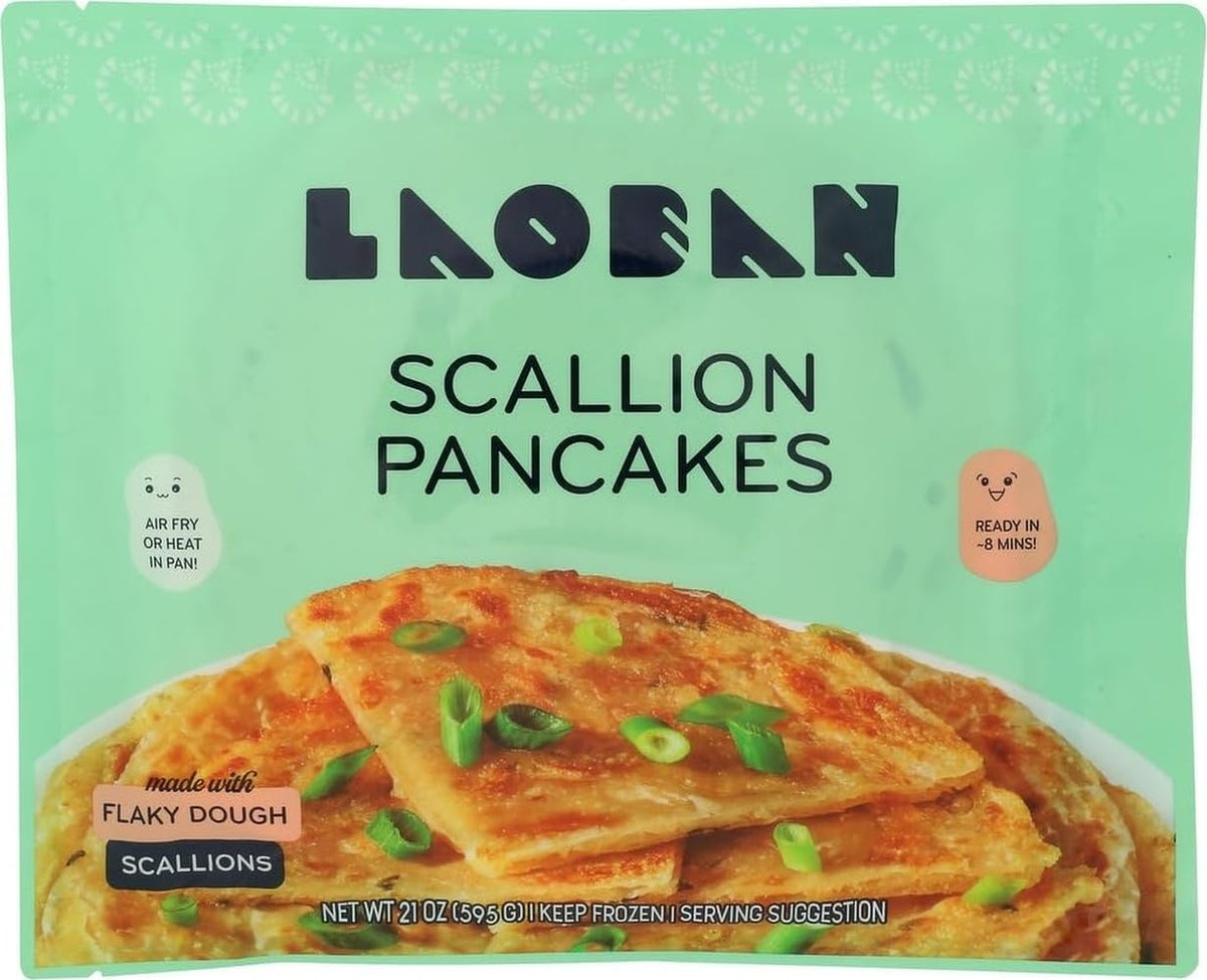 Laoban Dumplings, Pancakes Scallion, 21 Ounce