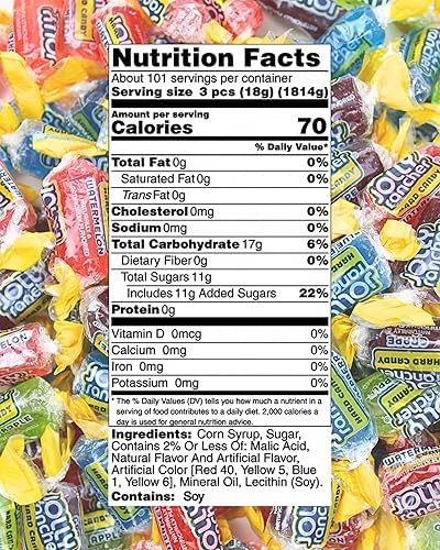 Assorted Flavored Jolly Hard Candy Bulk- Assorted Flavors- Rancher Candy Variety Mix- Individually Wrapped for Freshness (1 Pound)