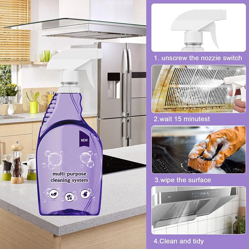 BEEKEVOR Multi-Purpose Cleaning System with Spray Bottle and Concentrated Tablets, All-Purpose Cleaner for Kitchen, Bathroom, Oven, Grill