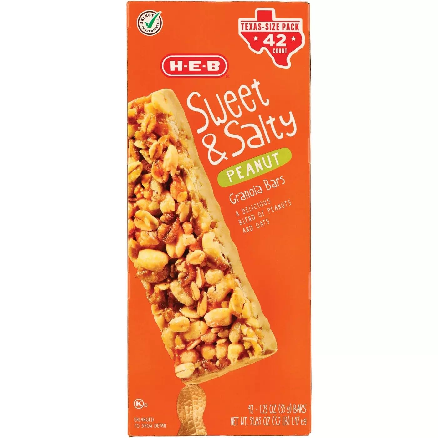 HEB H?E?B Sweet & Salty Peanut Granola Bars - Texas-Size Pack